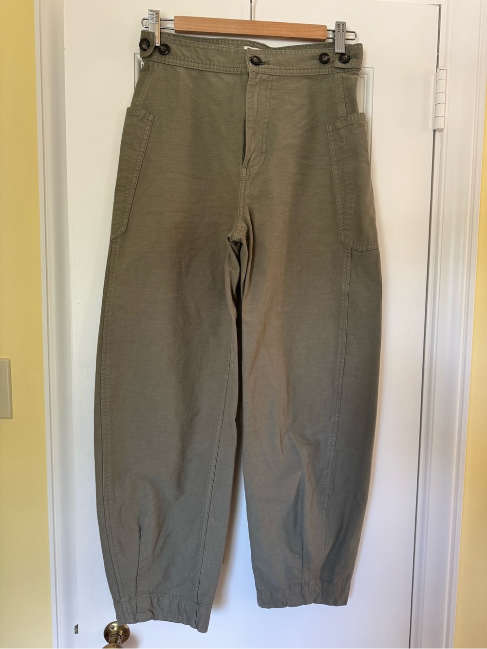 Everlane Casual Utility Pants in Olive Green Cotton/linen